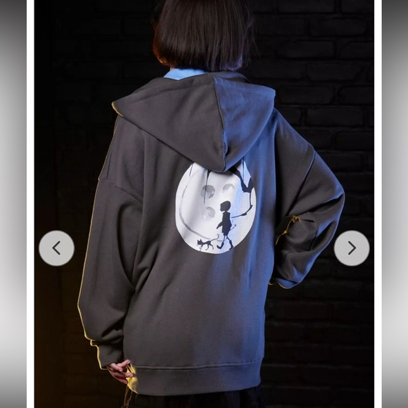 Hot Topic Coraline Patch Girls Oversized Hoodie Size 2X Pockets Full Zip - Picture 2 of 12